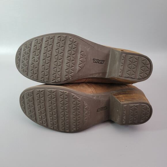 Teva Women's Brown Leather Anaya Chelsea Waterproof Booties Brown 9.5 - Picture 11 of 13